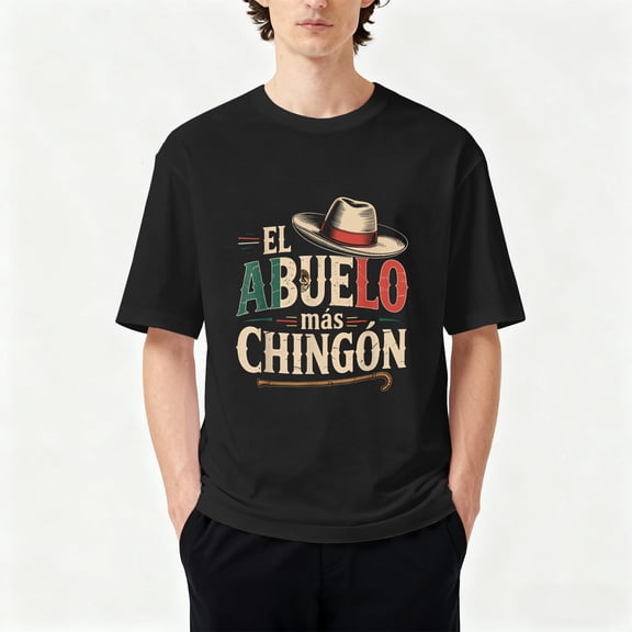 [100% Cotton]El Abuelo Mas Chingon Funny Best Mexican Dad T-Shirt Graphic Tees Casual Crewneck Shortsleeve Classic