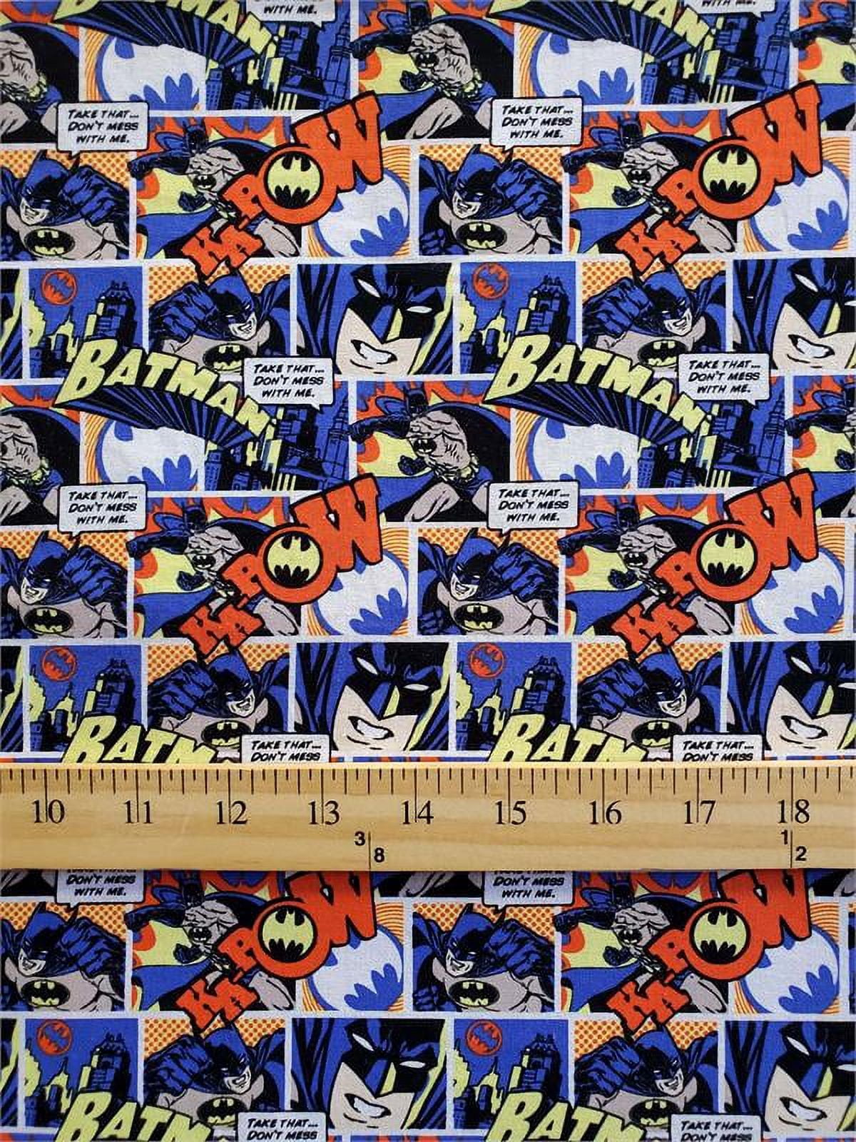 100% Cotton Fabric "DC's Batman Comics KA-POW" Print / 45" Wide / Sold By Yard