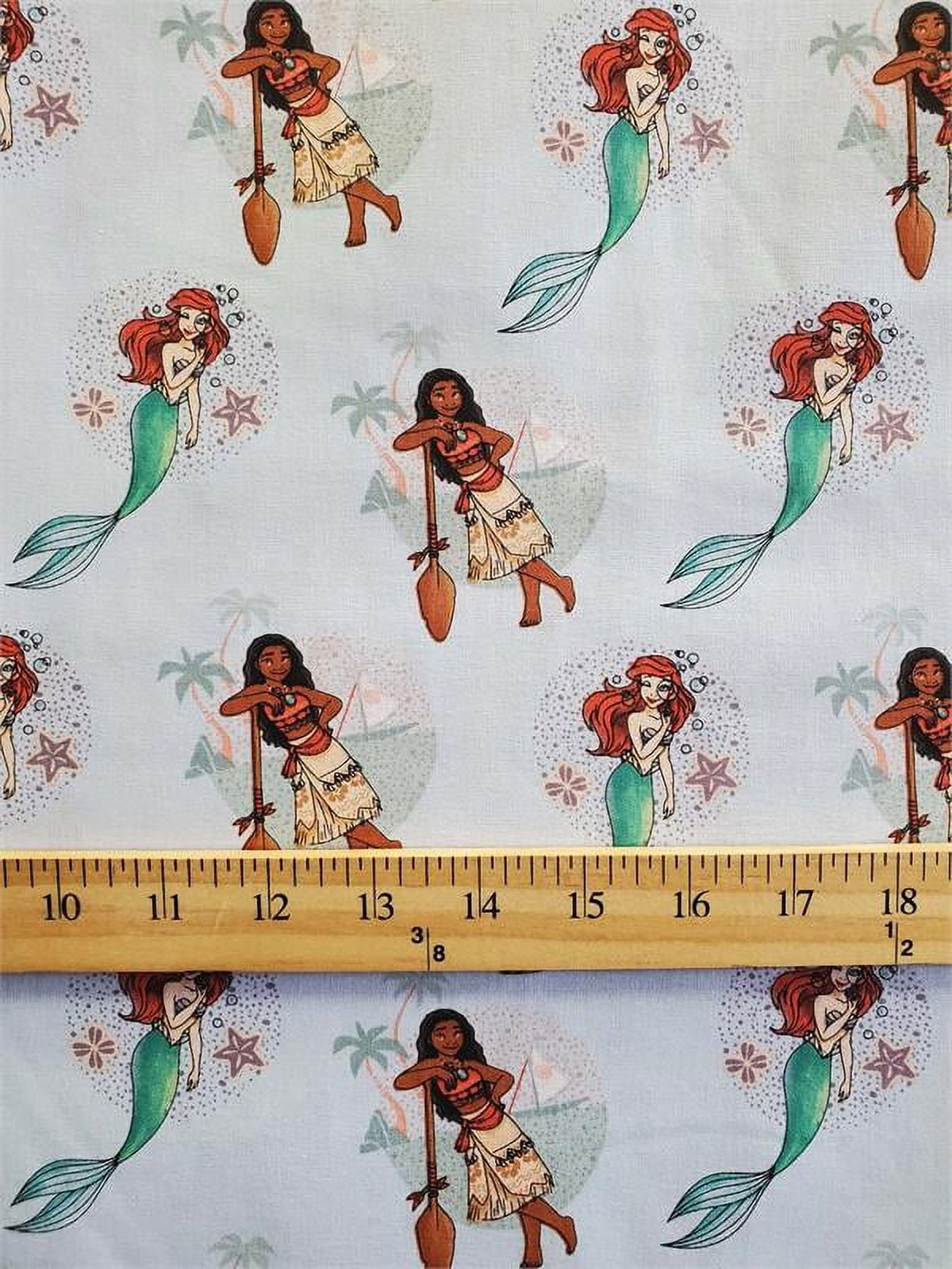 100% Cotton Fabric "Disney's Ariel & Pocahontas" Print / 45" Wide / Sold By Yard