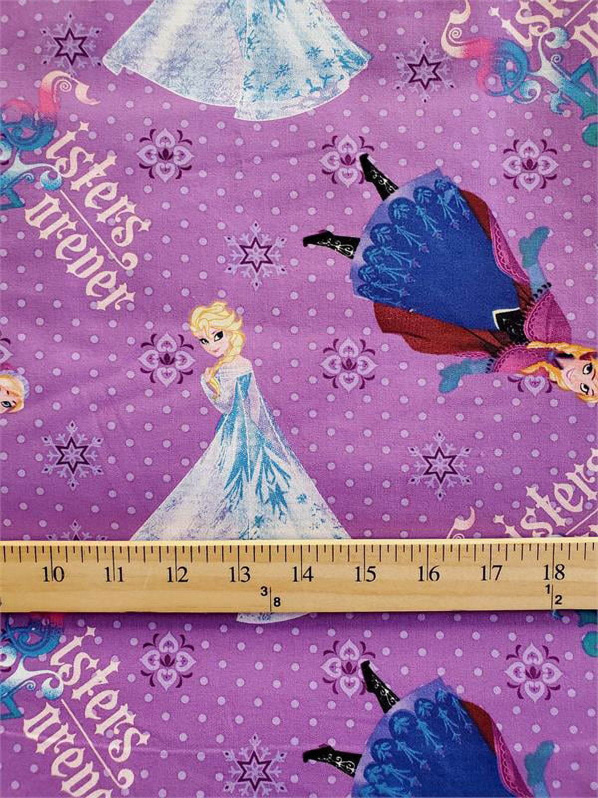 100% Cotton Fabric Disney's Frozzen, Elsa & Anna- Sisters Forever Print/ 45"Wide