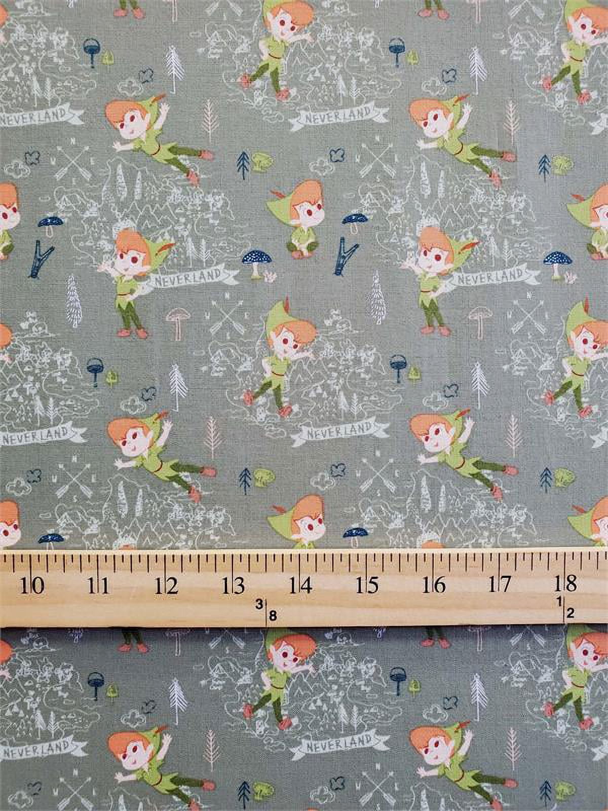 100% Cotton Fabric "Disney's Peter Pan, Neverland" Print /45" Wide/Sold By Yard