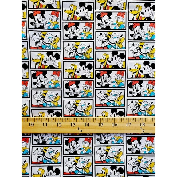100% Cotton Fabric Mickey Mouse, Best of Friends- Photobooth Edition Print/ SBY