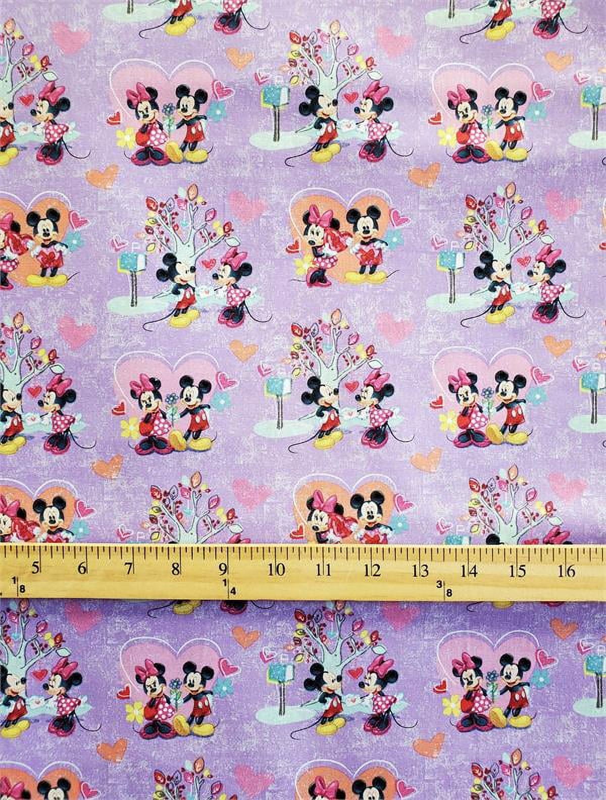 100% Cotton Fabric Mickey Mouse - Valentines Couple Print /45" Wide/Sold By Yard