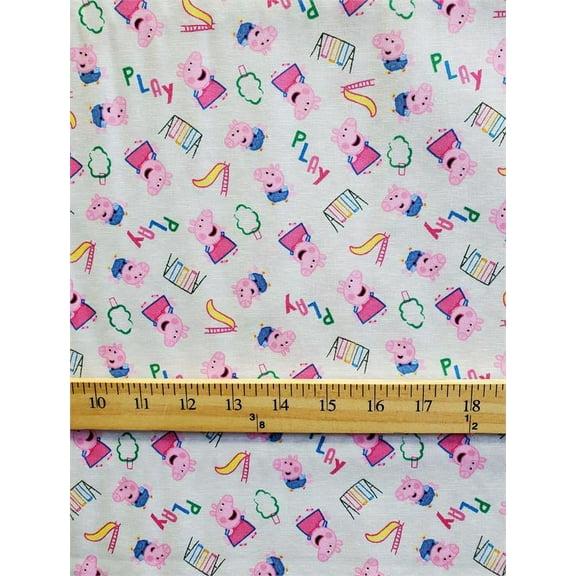 100% Cotton Fabric Peppa Pig, George & Peppa - PLAY Print /45" Wide/Sold By Yard