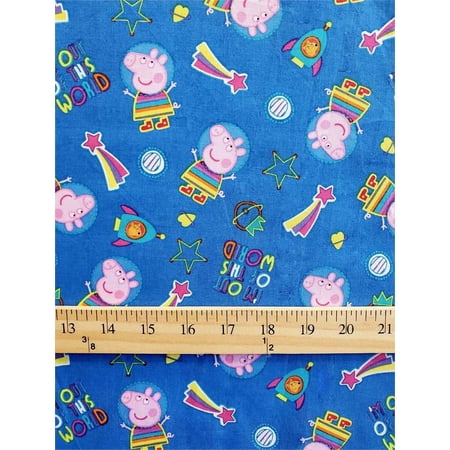 100% Cotton Fabric Peppa Pig, Space explorer-IM OUT OF THIS WORLD Print /45"WIDE