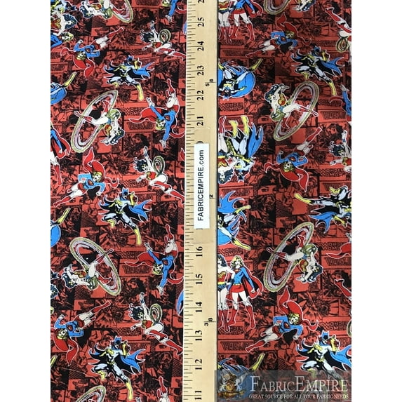 100% Cotton Fabric Quilt Print DC Comics Batgirl Super Girl Wonder Woman Licensed 45" Wide Sold By The Yard