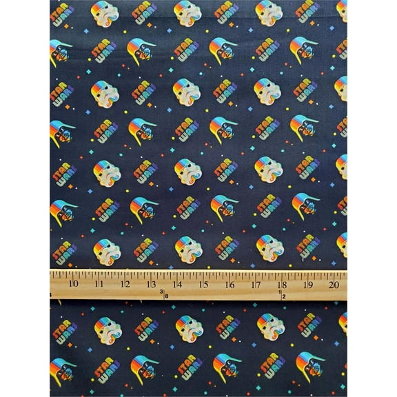 100% Cotton Fabric "Star Wars, Darth Vader & Star Wars-NEON mixed pattern" Print