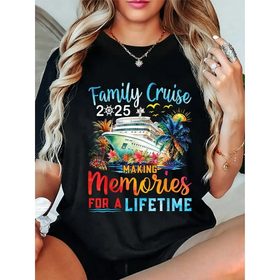 100% Cotton Family Cruise 2025 Family Matching Cruise Vacation Party T-Shirt