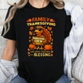 thumbnail image 1 of 100% Cotton Family Thanksgiving Crew 2025 Shirt Time Spent Together Is A Blessing Turkey Pumpkin Autumn Holiday T-Shirt, 1 of 5