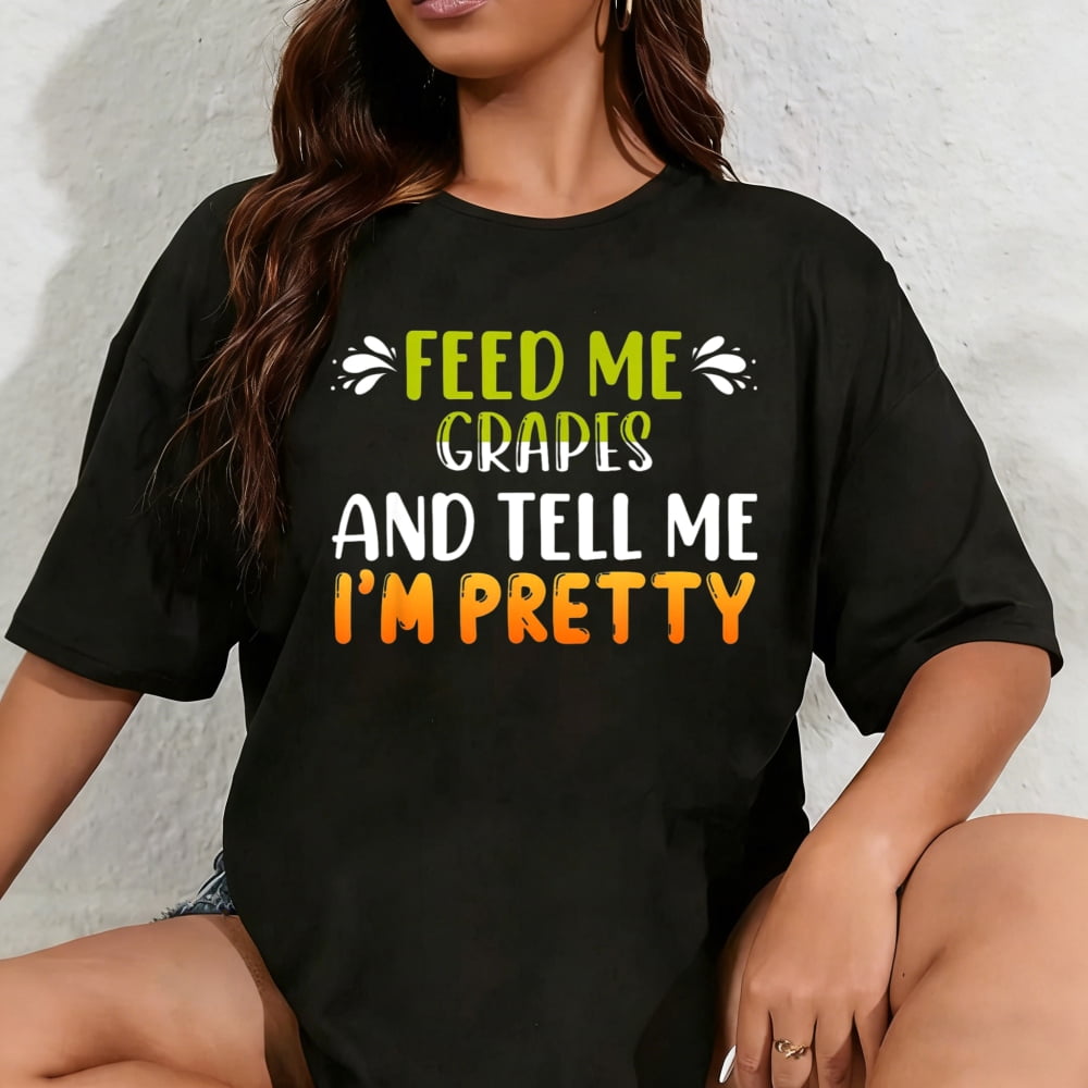 Grape T 100% Cotton Feed Me Grapes T-Shirt Fruit Shirt Grape T-Shirt - Walmart.com