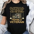 thumbnail image 1 of 100% Cotton Female Veteran T-Shirt I Am The Storm Military Boots American Flag Patriotic Gift for Women Veterans, 1 of 5