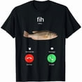 thumbnail image 1 of [100% Cotton] Fih Calling Remind Me Message Decline Accept Phone Call Fish T-Shirt, 1 of 7