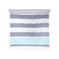 thumbnail image 1 of 100% Cotton Filippo Fouta Beach Towel, Lightweight, Soft and Absorbent Terry Cloth Backing,Nautical Stripes Pattern Travel Bath Towel , 35" x 68",  Dusky Blue by Blue Nile Mills, 1 of 4