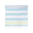thumbnail image 1 of 100% Cotton Filippo Fouta Beach Towel, Lightweight, Soft and Absorbent Terry Cloth Backing,Nautical Stripes Pattern Travel Bath Towel , 35" x 68",  Key West by Blue Nile Mills, 1 of 4