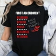 thumbnail image 1 of 100% Cotton First Amendment Know Your Rights Religion Speech Press Assemble Petition American Flag T-Shirt Freedom Patriotic Shirt, 1 of 5