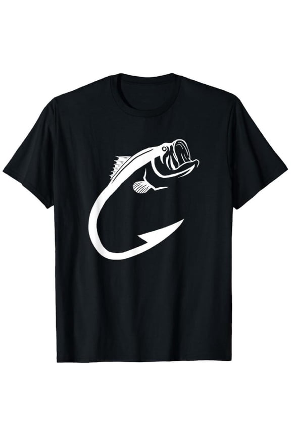 100% Cotton Fish Hook Minimal Art Cool Fishing Lover Art Lover Gift Mens T-Shirt