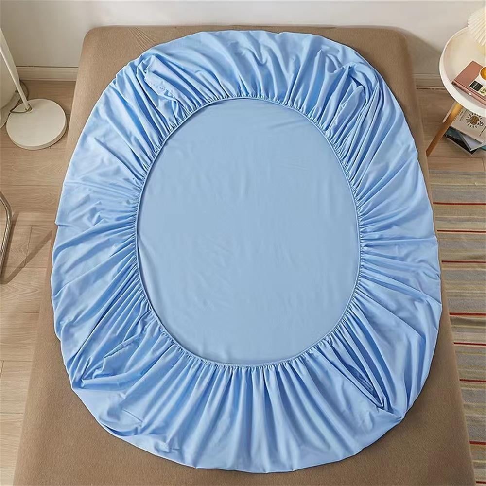 100 Cotton Fitted Bed Sheet with Elastic Band Solid Color Antislip