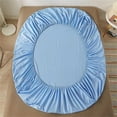 100 Cotton Fitted Bed Sheet with Elastic Band Solid Color Antislip