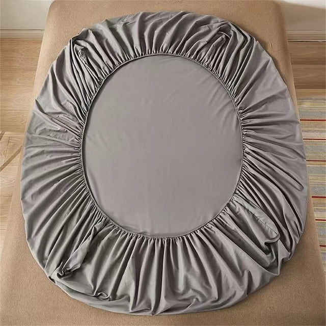 100 Cotton Fitted Bed Sheet with Elastic Band Solid Color Antislip