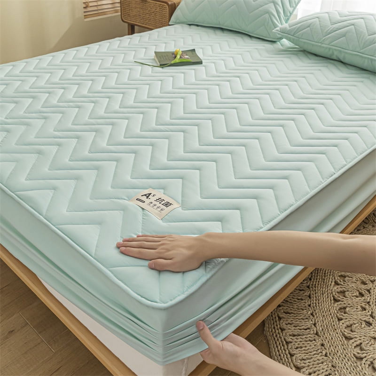 100 Cotton Fitted Sheet with Elastic Band Bed Sheet Solid Color