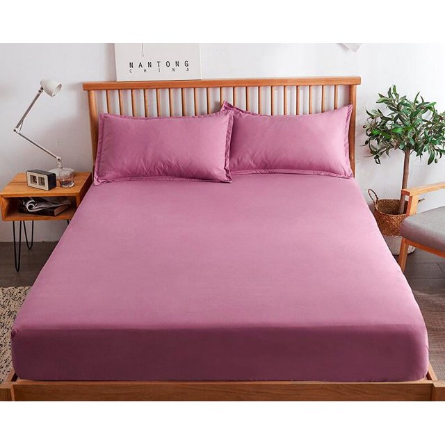 100 Cotton Fitted Sheet with Elastic Bands Non Slip Adjustable