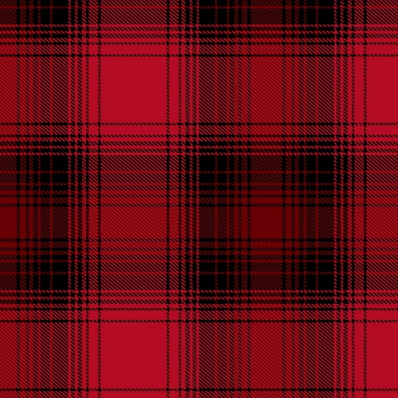 100% Cotton Flannel 45" Plaids Fabric Buffalo Check Red&Black, per Yard