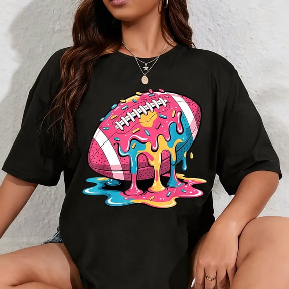 100% Cotton Football Drip for Lineman WR QB RB Ice Cream Drippy Shirt T-Shirt