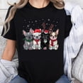 thumbnail image 1 of 100% Cotton Four French Bulldogs Christmas Design T-Shirt, 1 of 5