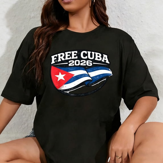 100% Cotton Free Cuba 2026 Cuba Libre Donroe Doctrine Design T-Shirt