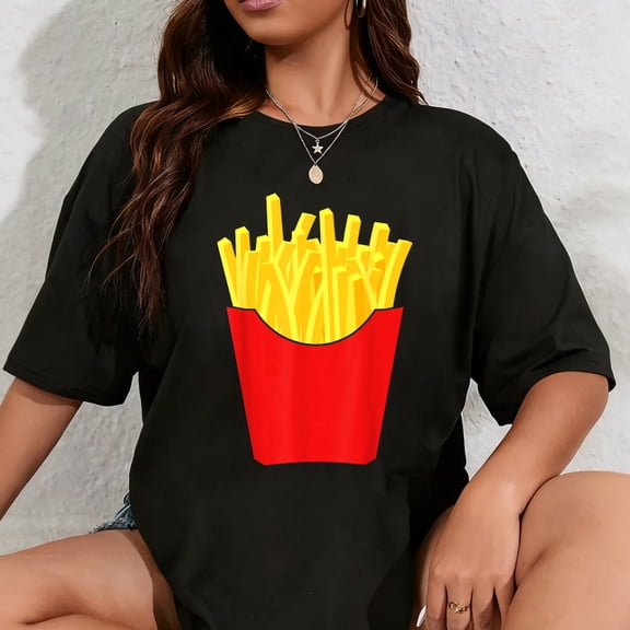 100% Cotton French Fries Shirt Adult Men Women Kids French Fry Costume T-Shirt