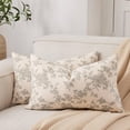thumbnail image 1 of 100% Cotton French Pastoral Lumbar Throw Pillow Covers Set of 2, 12x20 Inch Green Farmhouse Decorative Cushion Covers for Sofa Bed Living Room Home Decor, 1 of 6
