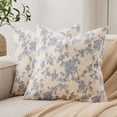 thumbnail image 1 of 100% Cotton French Pastoral Throw Pillow Covers Set of 2, 20x20 Inch Double Sided/Blue, Farmhouse Decorative Cushion Covers for Sofa Bed Living Room Home Decor, 1 of 6