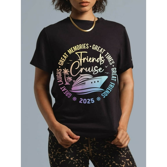 100% Cotton Friends Cruise 2025 Vacation Trip Cruising Friends Matching T-Shirt