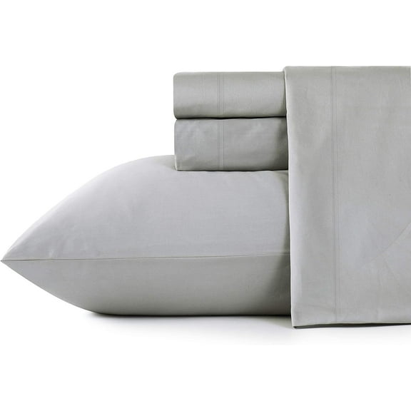 600 Thread Count 4 Piece Full Bed Sheets Set, 100% Cotton Sateen Deep Pocket with Elastic, Luxury Hotel Quality Gray Bedding