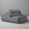 thumbnail image 1 of Purity Home 4-Piece 100% Cotton Percale Bedsheet Set, Full Dark Gray – 400 Thread Count, Cool & Crisp, Breathable, Deep Pocket, 1 of 14