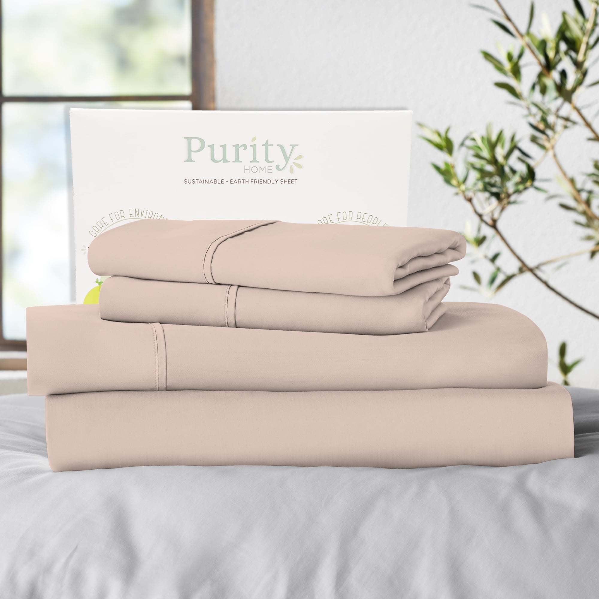 Blush Full Organic Cotton Percale Sheet Set