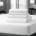 thumbnail image 1 of Purity Home 100% Cotton Full Bedsheet Set, Sateen Green Wrinkle-Resistant 4-Piece Set Arctic White, 1 of 14