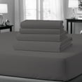 thumbnail image 1 of Purity Home 100% Cotton Full Bedsheet Set, Sateen Green Wrinkle-Resistant 4-Piece Set Charcoal Gray, 1 of 14