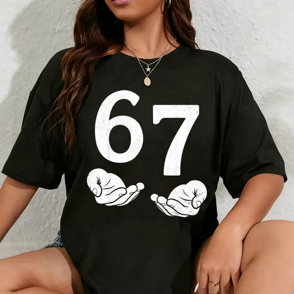 100% Cotton Fun Six Seven 6 7 Funny 67 Gen Alpha Slang 6-7 Meme School T-Shirt