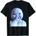 thumbnail image 1 of 100% Cotton Funny AI Baby Holding Laugh Meme Trend T-Shirt, 1 of 4