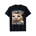 thumbnail image 1 of 100% Cotton Funny Cat Meme T-Shirt - "You're Either Smart or Stinky" Humorous Graphic Tee with Design, Unisex Sizes, Machine Washable Round Neck Casual Shirt for M Golf Gift T-Shirt For Men and Women, 1 of 5