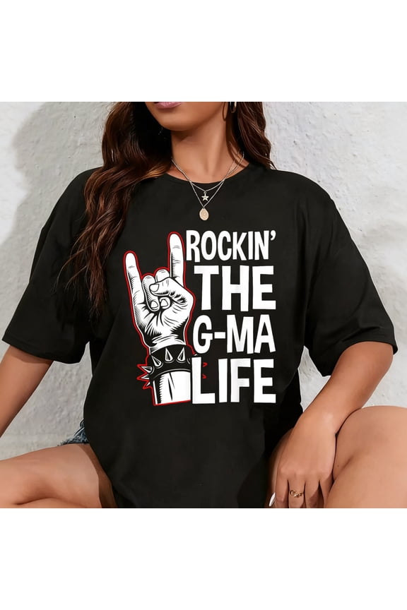 100% Cotton Funny Cool Gma Rockin' The G-Ma Life T-Shirt
