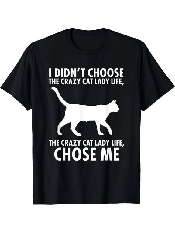 100% Cotton Funny Crazy Cat Lady T Shirt, Cat Lover Graphic Tee for Women, Cute Cat Mom Shirt, Animal Print Casual Short Sleeve Unisex Top, Birthday Gift Shirt for Cat Lovers, Men and Women