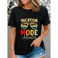 thumbnail image 1 of 100% Cotton Funny Cruise Vacation Vacay Mode Activated For Women Men Sun T-Shirt, 1 of 4