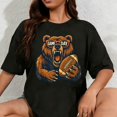 thumbnail image 1 of 100% Cotton Funny Football Bear Game Day Vintage Shirt Fans T-Shirt, 1 of 5