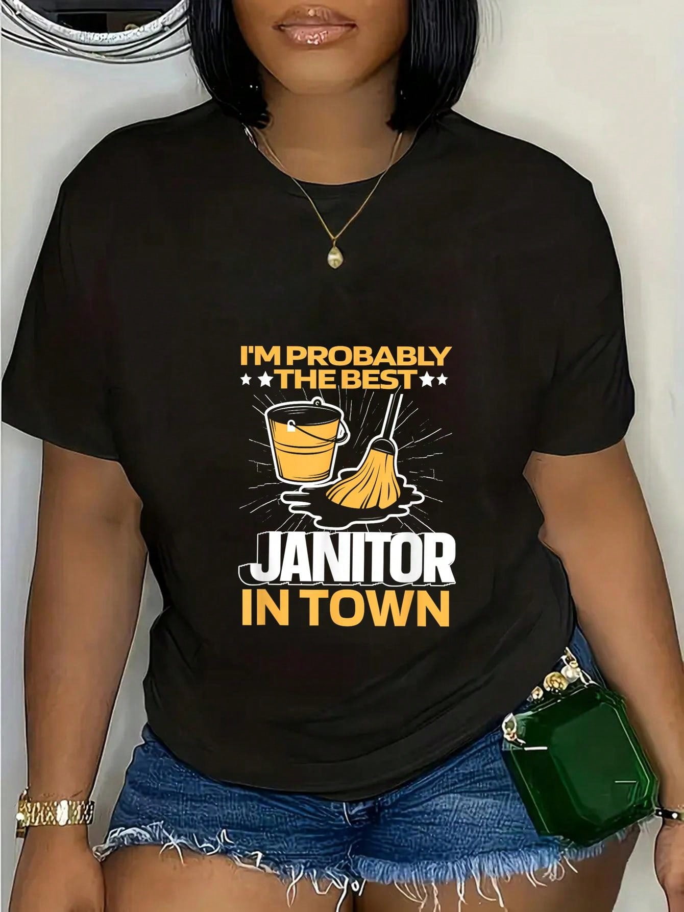 100% Cotton Funny Janitor - Custodian Caretaker Janitor T-Shirt ...