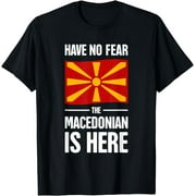 BODENSEE 100% Cotton Funny Macedonian Flag / Balkan Republic of Macedonia T-Shirt
