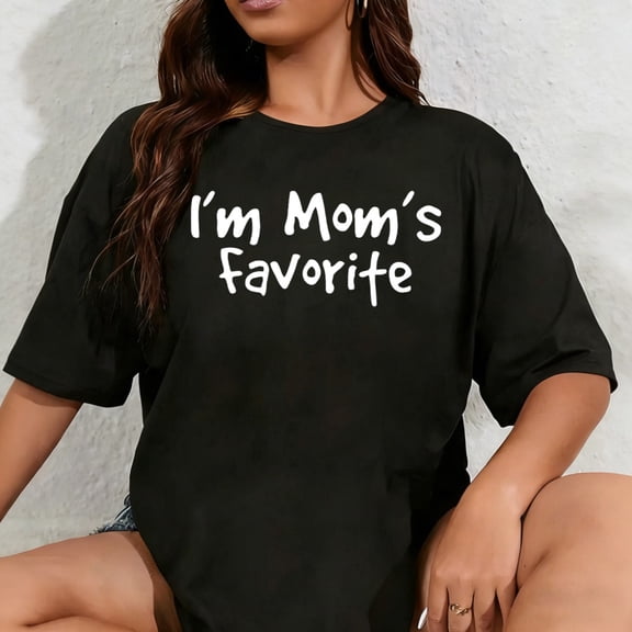 100% Cotton Funny Mom Favorite I'm Mommy's Favorite t-Shirts for Men Casual