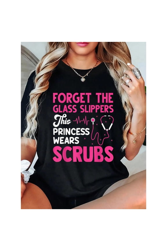 100% Cotton Funny Nurse Art For Women Girls RN Week Medical Caregiver T-Shirt