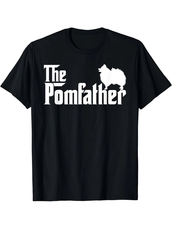 100% Cotton Funny Pomeranian Dad T-Shirt, The Pom Father Dog Lover Graphic Tee, Cute Pet Owner Casual Shirt for Adult Men and Women, Dog Lover Gift